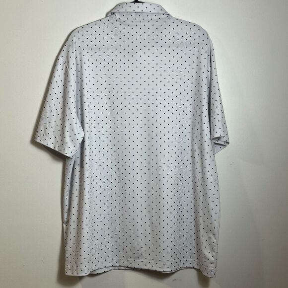 Rorie Whelan Golf Polo Shirt XXL White/Blk Diamond Dot Soft Stretch Lightweight - Picture 3 of 5